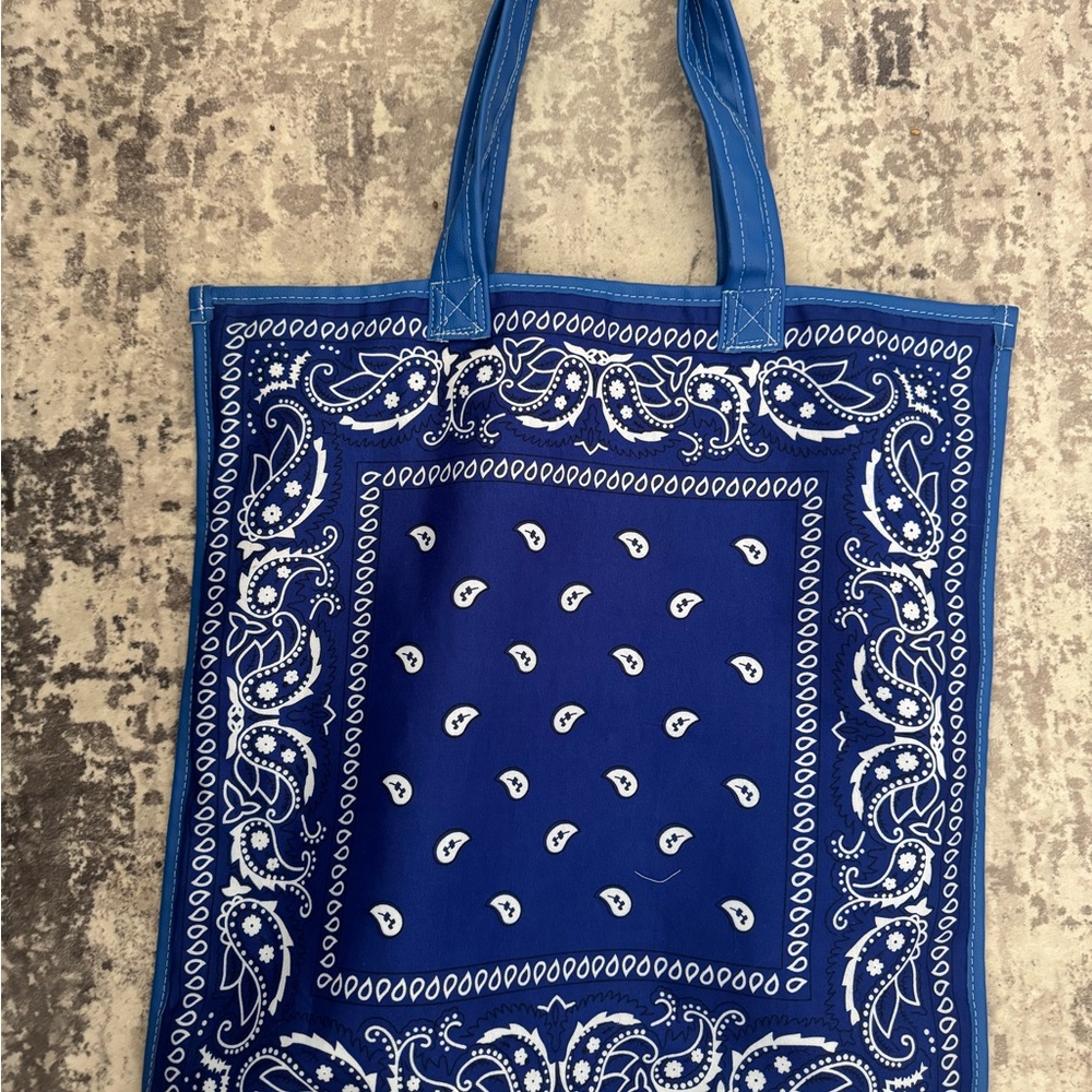 Blue Bandana Reversible Tote Bag